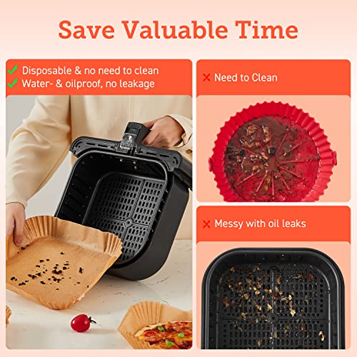 Cosori Air Fryer Liners, 100 PCS, 6.5", Square, Fits 3-5Qt Air Fryers