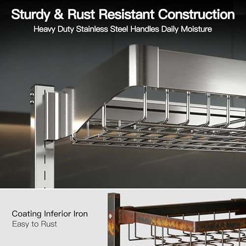 MAJALiS 3 Tier Extra Large Stainless Steel Over The Sink Dish Drying Rack