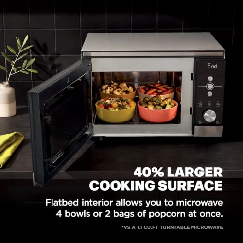 Ninja Crispi Microwave and Air Fryer with FusionCrisp, 14-in-1, 1000W, 0.9 Cu. Ft., Max Crisp, Roast, Bake, Broil, 8 Microwave Presets, Popcorn, Defrost, and more, PFAS-Free Glassware, Silver, MW101
