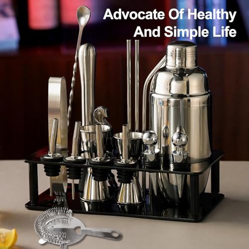 Wozoohyi 2Pcs Cocktail Strainer,4-Prong Stainless Steel Cocktail Strainer for Drinks,Bar Strainer for Bartending,Drink Strainer for Bartenders and Mixologists with High Density Spring (A-Silver2pcs)