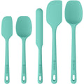 ChefAide 5 Pieces Silicone Spatula Set, Food Grade Rubber Spatula, Upgrade Strong Handle with Ergonomic Grip, Heat Resistant Up to 600°F for Nonstick Cookware, Cooking