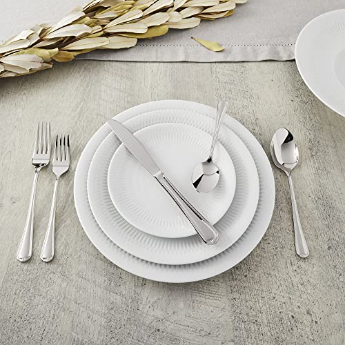 HENCKELS Alcea 65-Piece Flatware Set, Stainless Steel, Silver