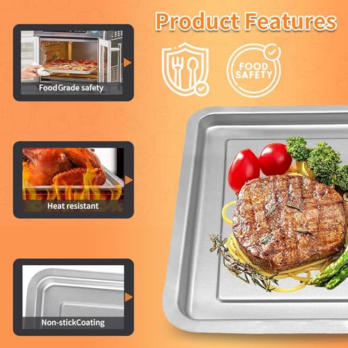 GWYSY Air Fryer Replacement Tray for Emeril Lagasse Everyday 360 26 QT Extra Large Air Fryer, 12.5''×11.5'' Steel Air Fryer Accessories Grill Pan Plate Replacement Parts Rack
