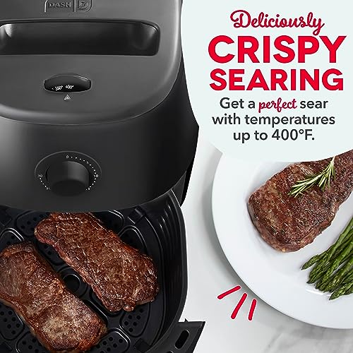 Dash Tasti-Crisp™ Air Fryer - AirCrisp® Technology - Compact Design with Adjustable Temperature Control - Nonstick Fry Basket & Auto Shut-Off Feature - 6 Quarts - Black