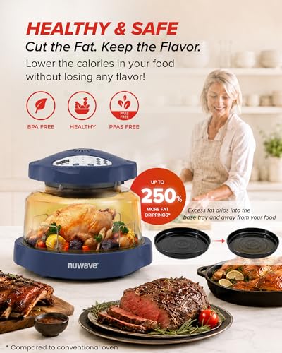 Nuwave Pro Plus 2 Air Fryer Oven, Infrared Countertop Convection, No Defrost No Preheat, Triple Combo Heating, 10-in-1 Multicooker, PFAS & BPA Free, 10LB Capacity, Dishwasher Safe Parts, 20660V03U
