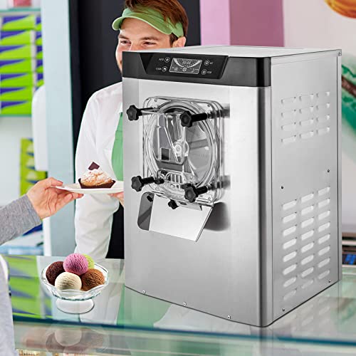 VEVOR Commercial Ice Cream Machine 1400W 20/5.3 Gph Hard Serve Ice Cream Maker with LED Display Screen Auto Shut-Off Timer One Flavors Perfect for Restaurants Snack bar Supermarkets