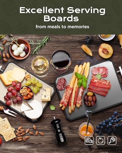 SNOWCLAD Stainless Steel Cutting Board,Double Sided Steel Bread Boards for kitchen,Stainless Steel/Wheat straw pp Large Board for meat,non toxic Chopping,Dishwasher Safe,16 * 11 Inch