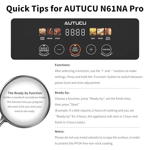 Slow Cooker 7 Quart | Programmable Multi-Cooker PFOA-Free Ceramic Coating, Steamer, Sear sauté, Warm Function (Includes Silicone Spoon)
