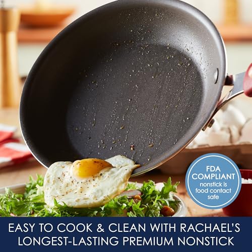 Rachael Ray Cook + Create Nonstick Frying Pan/Skillet, 8.5 Inch, Red