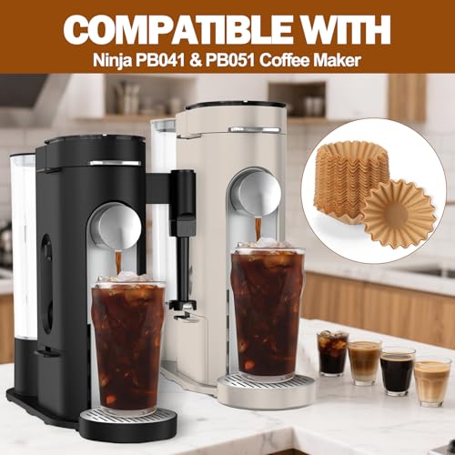 Palksky 150PCS Disposable Coffee Filters for Ninja PB051/PB041 Makers, Premium Replacement Paper Filter for Ninja Pod & Grounds Specialty Single-Serve, Enhance Flavor & Reduce Bitterness