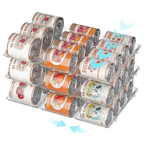Can Organizer for Pantry Soda Can Organizer Automatic Rolling Food Pantry Storage Rack Can Dispenser for Fridge Holds 36 Cans, Fits 5.8-Inch Soda and Can, Set of 9