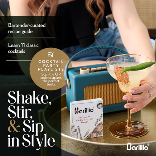Barillio Bar Tool Set Pro Edition - Stainless-Steel Cocktail Shaker Set - Mixology Bartender Kit w/Boston Shaker, Drink Mixer & Muddler for Cocktails - Home Bar Accessories - 32-Pc Bar kit