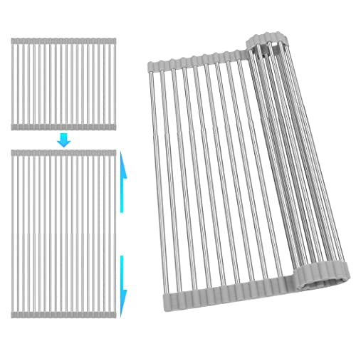 romise Roll Up Dish Drying Rack Over the Sink 12.5"-21.6" Expandable