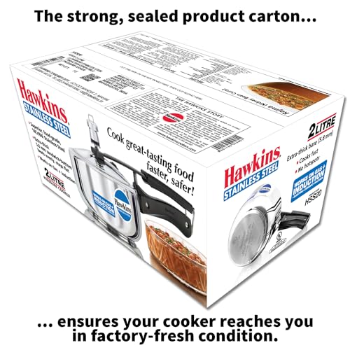 Hawkins Pressure Cooker, Stainless Steel Inner Lid Cooker, Induction Cooker, Small Cooker, Silver HSS20 2 Litre