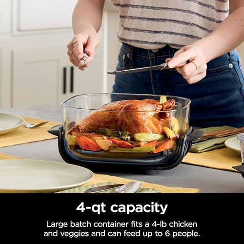Ninja 4-QT CleanCrisp™ Glassware Container with Storage lid, Compatible with Ninja Crispi FN101 & AS101 Series, Microwave, Freezer & Dishwasher Safe, PFAS & PTFE Free Glass, XSKSFN4QT