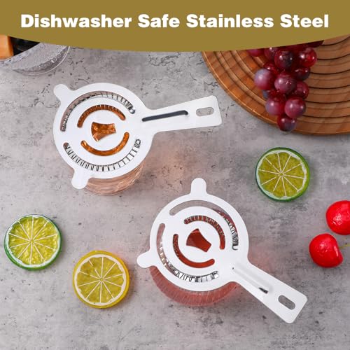 16 Pcs Stainless Steel Strainer for Bartender, Professional Cocktail Strainer with Straight Handle for Ice Filtering, Bar Tools for Mixologists, Home Bars, Restaurants (Silver)