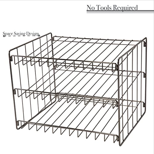 Kitchen Details 3 Tier Can Organizer | Canned Food Storage Rack | Kitchen Cabinet and Pantry Organization | Holds 36 Cans | Space Saving | Onyx