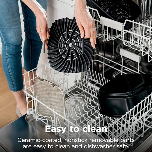 Ninja Foodi Indoor Grill & Air Fryer | 5-in-1 Grill, Air Fry, Roast, Bake, & Dehydrate | Cyclonic Grilling Technology | XL Capacity | Dishwasher Safe Parts | Black/Grey | AG301