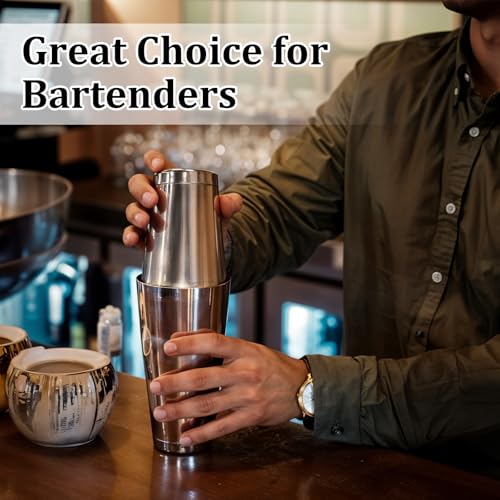 Giantree 6 Pcs Cocktail Shakers, Professional Boston Bar Shaker Set, Stainless Steel Cocktail Shaker Set for Bartenders, Essential Bar Tools Shakers Bartending, 20 Oz, 24 oz