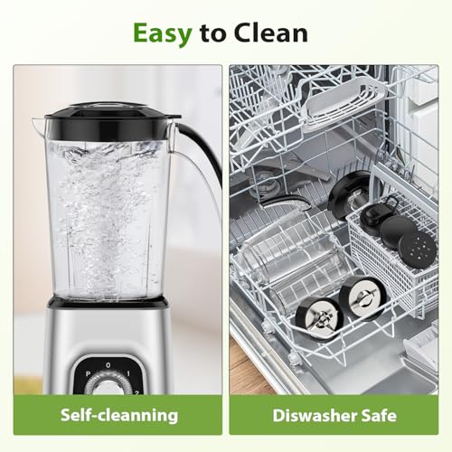 KOIOS Blender/Food Processor Combo Max 1000W, 4 in 1 34oz Pitcher, 22oz Blending Cup, Meat Grinder & Vegetable Chopper, Spice Grinder,BPA Free -All-in-One Kitchen System, Dishwasher Safe