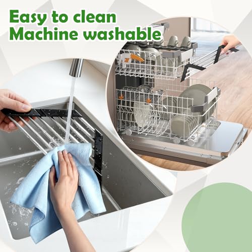 Small Triangle Foldable Dish Drying Rack with Silicone Ends for Sink Corner