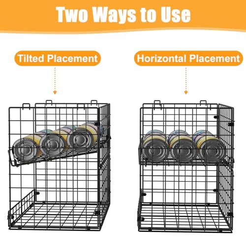 JKsmart 6-Tier Stackable Wire Basket, Can Organizer for Pantry Kitchen, XXL Metal Storage Shelves with Dividers & Handles, Easy Assembly Space Saving Storage Bins for Snacks Fruits Veggies