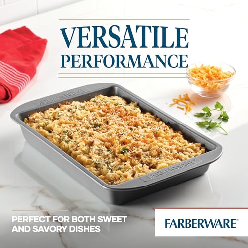 Farberware Nonstick Bakeware 9x13 Baking Pan, Rectangular Cake Pan, Gray