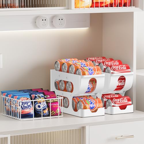 Sotfamily FIFO Soda Can Organizer for Pantry or Fridge, Holds 24 Cans