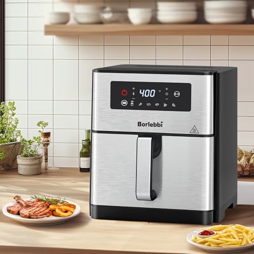 Air Fryer, 10 Quart Large Air Fryer for Families, 6 Cooking Functions AirFryer, 400°F Temp Controls in 5° Increments, Nonstick Dishwasher-Safe, 1700W, Black