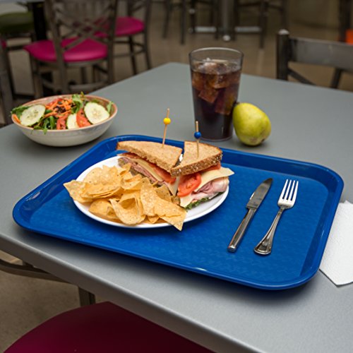 Carlisle FoodService Products Café Cafeteria Tray, Fast Food Tray for Restaurant or Commercial Use, 14" x 18", 1 Count, Blue