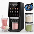 H-Duka 10-in-1 Ice Cream Maker Machine, 800W Frozen Treat Maker for Silky Gelato, Sorbet&Slushies, One-Touch Mix-In & Re-Spin for Creamy Texture, Keto & Vegan, Includes 3 Cups & Recipe Guide, Black