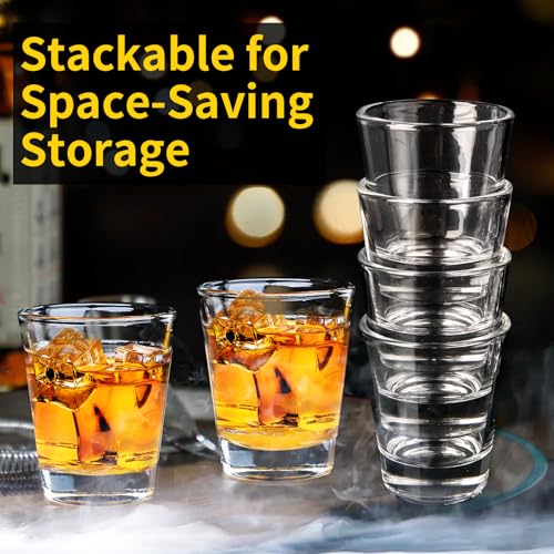INFTYLE Shot Glasses 36 Pack, 2oz Clear Heavy Base Stackable, Bar Essential