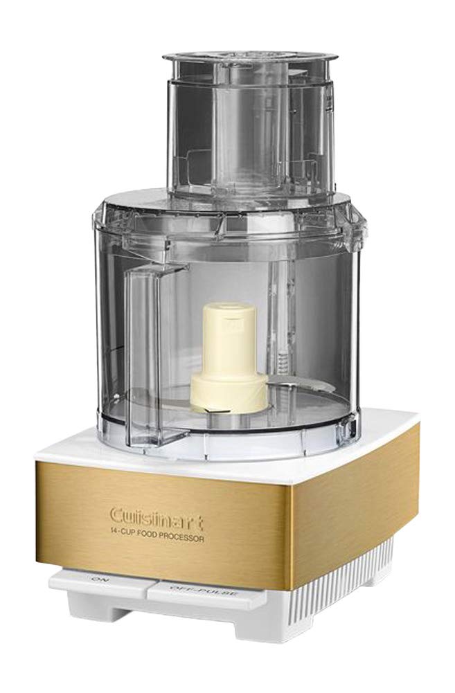 Cuisinart Food Processor 14-Cup Vegetable Chopper for Mincing, Dicing, Shredding, Puree & Kneading Dough, White/Gold Stainless Steel, DFP-14WGY