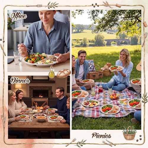 Havawish 80 Pack 10" Disposable Portion Control Plates for Adults