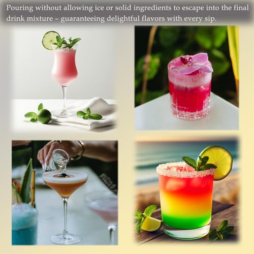 Sipoyen Black Cocktail Strainer for Drinks 2 Prong Hawthorne Strainer with Removable Spring Stainless Steel Bartending Strainer