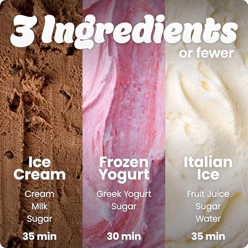 Iceman by Chefman Trio Ice Cream Maker | No Pre-Freezing with Built-In Compressor | for Ice Cream, Froyo, Sorbet, Sherbet, Italian Ice, Frozen Yogurt & More | (2) 20oz Containers & Lids