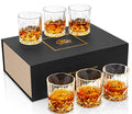 KANARS Whiskey Glasses Set of 6 with Elegant Gift Box,10 Oz Premium Old Fashioned Crystal Glass Tumbler for Liquor, Scotch, Cocktail or Bourbon Drinking, Gifts for Birthday Thanksgiving Father's Day
