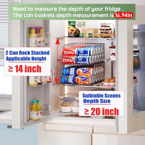 3 Pack Can Storage Organizer For Pantry,Stackble Widen Can Holder Rack With 3 Adjustable Dividers, Can Dispensers For Soup Soda Canned Food Water Bottle, Pop Drink Organizers for Cabinet Shelf
