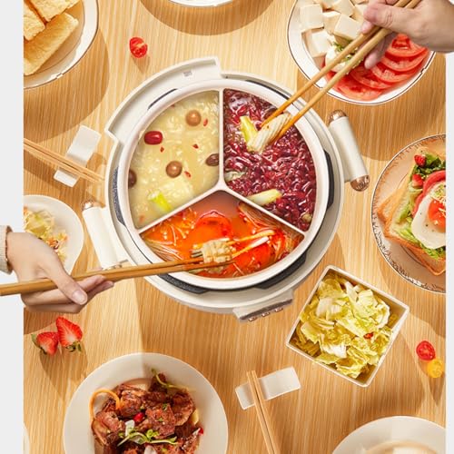 4L Electric Hot Pot Pressure Cooker, Multi-Compartment Smart Cooker with 70KPa Pressure Cooking, Digital Display, 10 Presets, 24H Timer, Nonstick Electric Cooker for Soup, Rice, Stew & Mushy Food