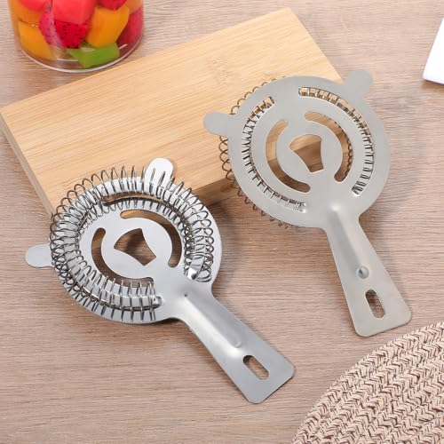 16 Pcs cocktail strainer bar strainer Stainless Steel Hawthorne Drink Strainers for Bartenders, 14.5 cm Straight Handle Ice Filter
