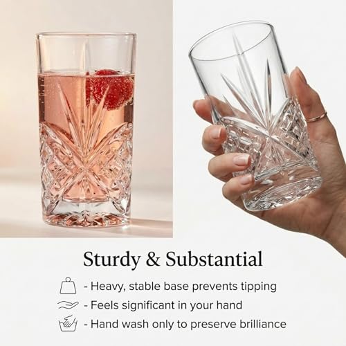 Godinger Dublin Crystal Highball Glasses, Set of 12