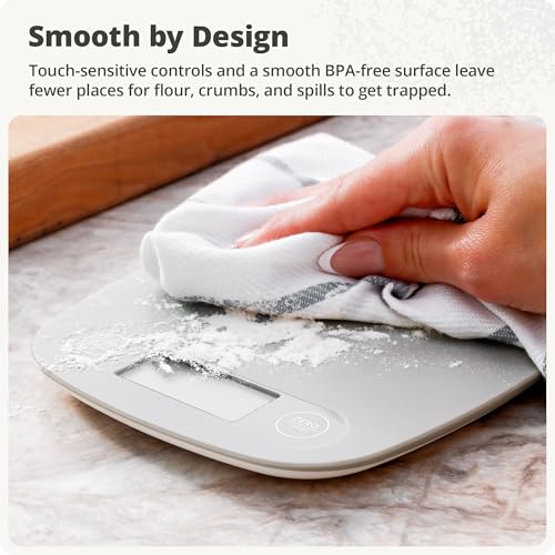 Greater Goods Food Scale – Digital Kitchen Scale, 1g Precision, Easy-Tare & Quick Conversion, Slim Compact Design, Durable & Portable | Ideal for Cooking, Baking & Meal Prep (Ash Gray)