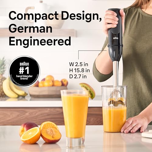 Braun MQ50202M MultiQuick Vario 5 Handheld Blender – 21-Speed Stick with Turbo Boost, Stainless Steel Blades, EasyClick System, 500W, Chopper, Whisk, Masher – Immersion Blender for Smoothies