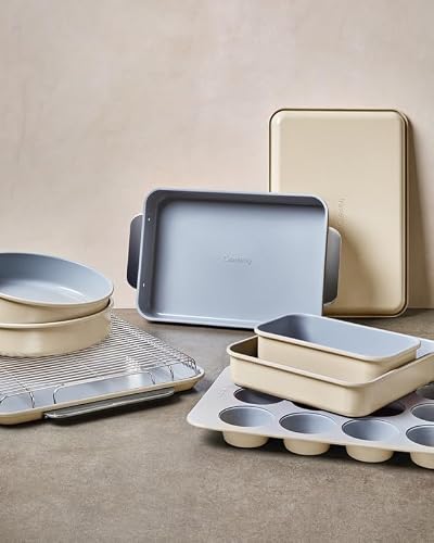 Caraway Non-Stick Ceramic 1 lb Loaf Pan - Naturally Slick Ceramic Coating - Non-Toxic, PTFE & PFOA Free - Perfect for Pound Cakes, Breads, & More - Cream