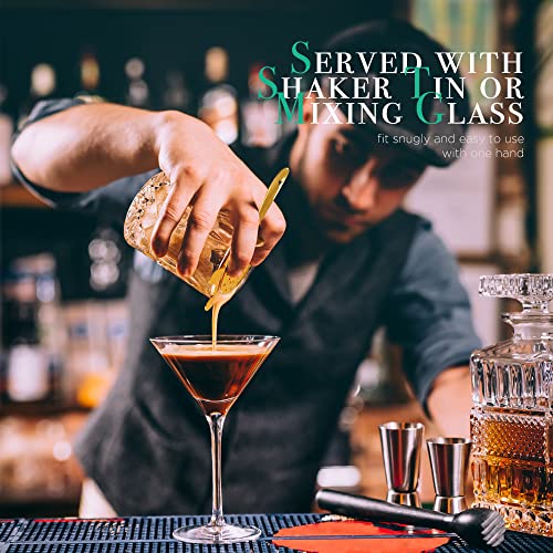 Homestia Hawthorne Strainer - Stainless Steel Cocktail Strainer with Removable High-Density Spring for Bartending, Boston Shakers & Mixing Glasses, Professional Bar Tools Gold