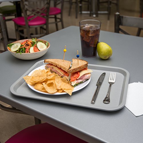 Carlisle FoodService Products Café Cafeteria Tray, Fast Food Tray for Restaurant or Commercial Use, 12" x 16", 1 Count, Gray
