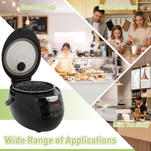 6L Boba Cooker Commercial, Automatic Boba Maker Machine with Even Heat Distribution, Intelligent Tapioca Cooker, for Milk Tea Stores Restaurants Dessert Stores Lounge, 900W