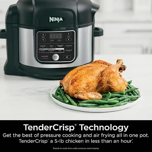 Ninja Foodi OS300 10-in-1 6.5-Quart Pro Pressure Cooker Air Fryer Multicooker, Stainless, Indoor grill’s wide temperatureCyclonic Grilling Technology 500F, Smoke Control System (Renewed)