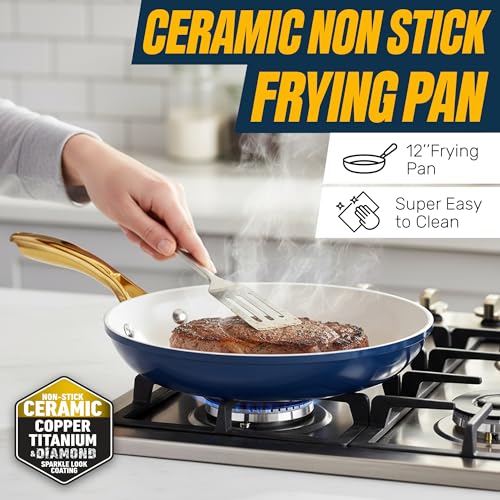 Gotham Steel 12 Pc Pots and Pans Set Non Stick Ceramic Cookware Set