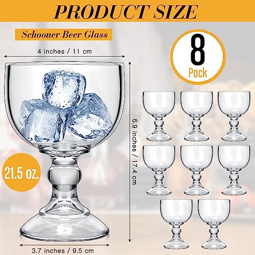 Tanlade 8 Pack 21.5 oz Margarita Schooner Glasses Bulk Extra Large Claw Shaped Shrimp Glasses Big Goblet Style Schooner for Cocktail, Coronaritas, Margaritas